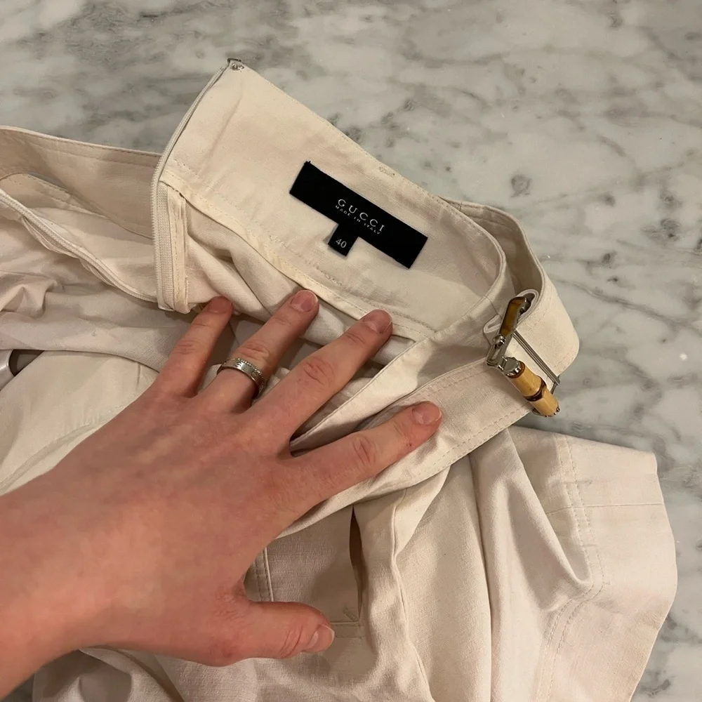 Gucci ivory/white belted bamboo skirt - Picture 4 of 13